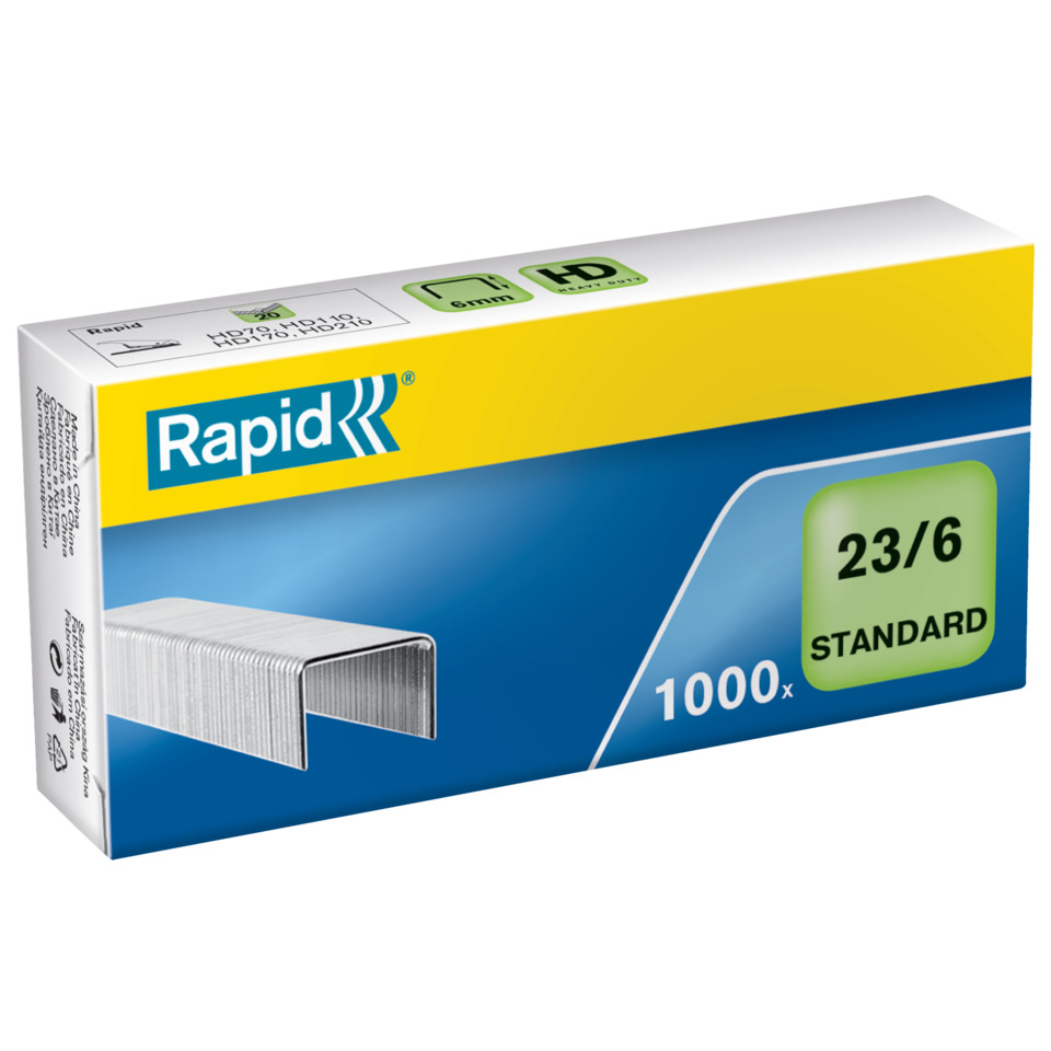Heftklammern 23/6mm Standard, verzinkt, 1000 Stück