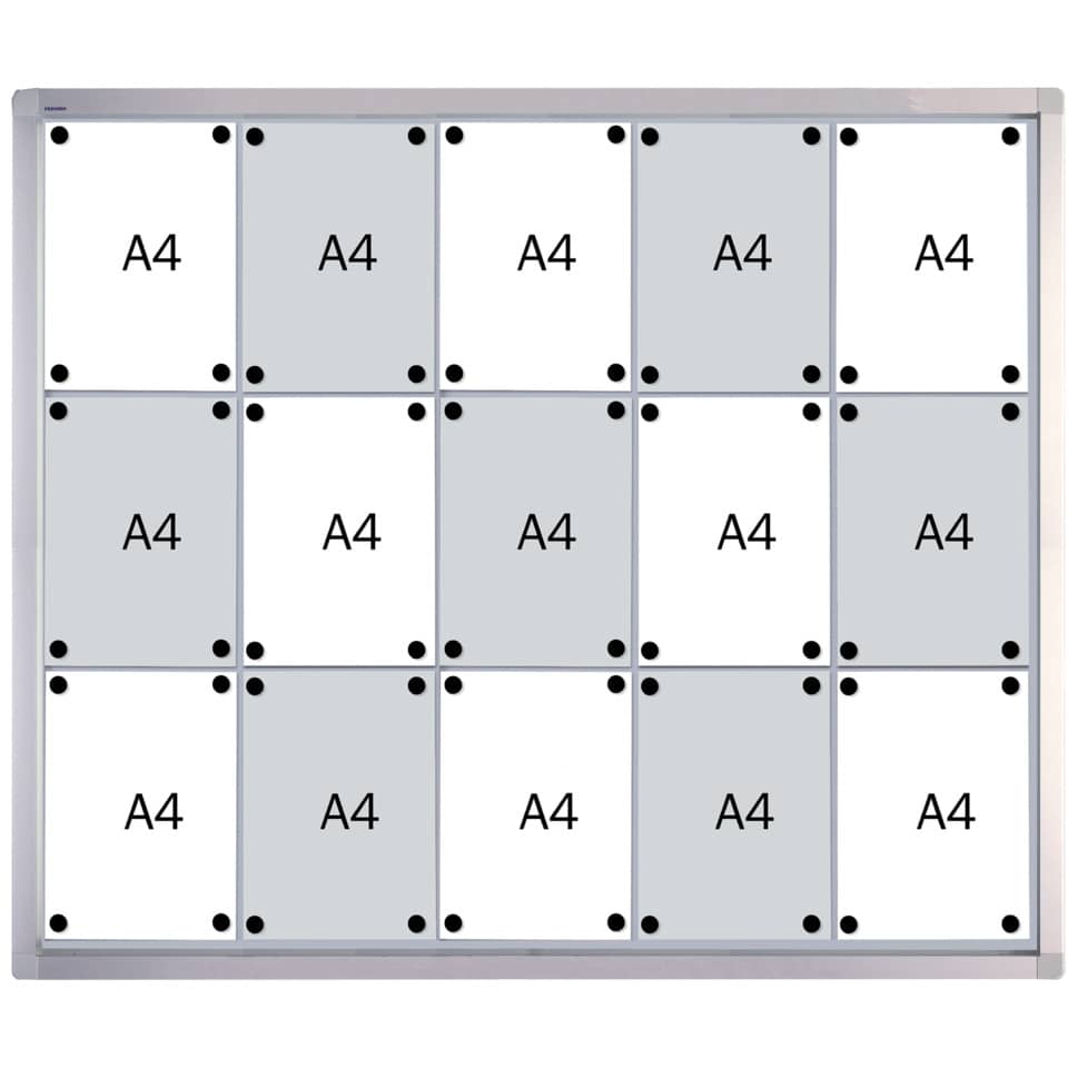 Schaukasten PRO - 15x A4, Schiebetür, 117,5 x 99 x 4,6 cm, magnethaftend