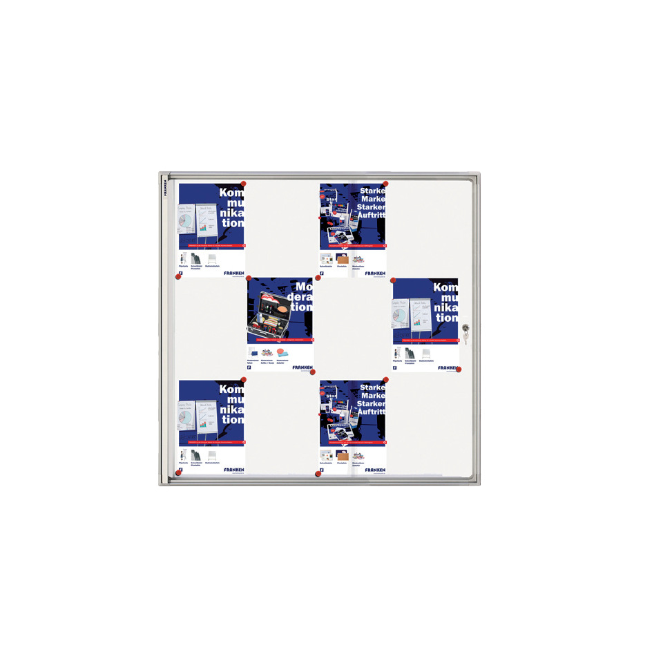 X-tra!Line® Schaukasten - 12x A4, 98 x 96 x 3,5 cm, weiß, magnethaftend