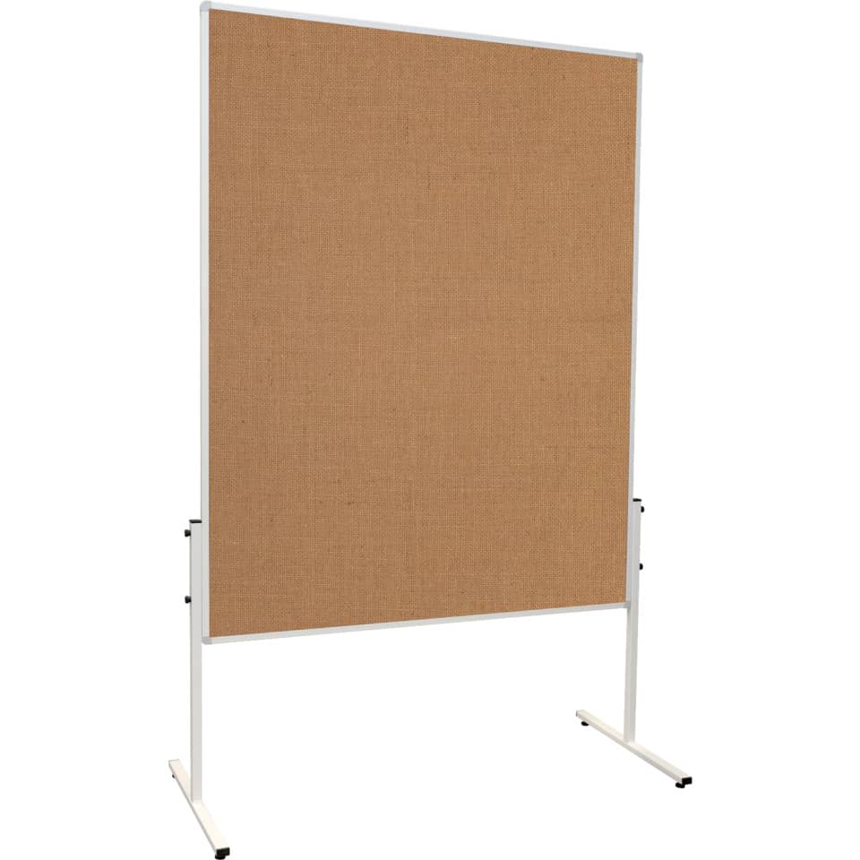Moderationstafel U-Act!Line®, Jute/Jute, Aluminiumrahmen, 1200 x 1500 mm, braun