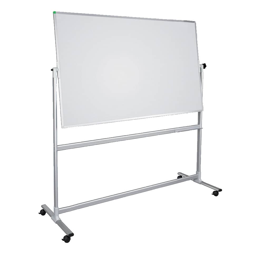 Whiteboard Mobil mit Drehfunktion U-Act!Line® Emaille, Alurahmen, 1200x900mm, weiß