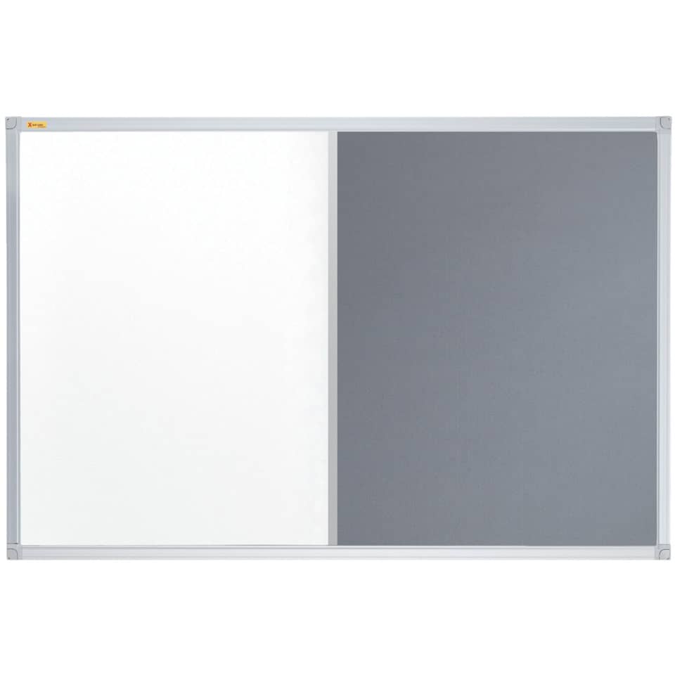 Kombitafel X-tra!Line® - 120 x 90 cm, Schreib- und Filztafel, grau