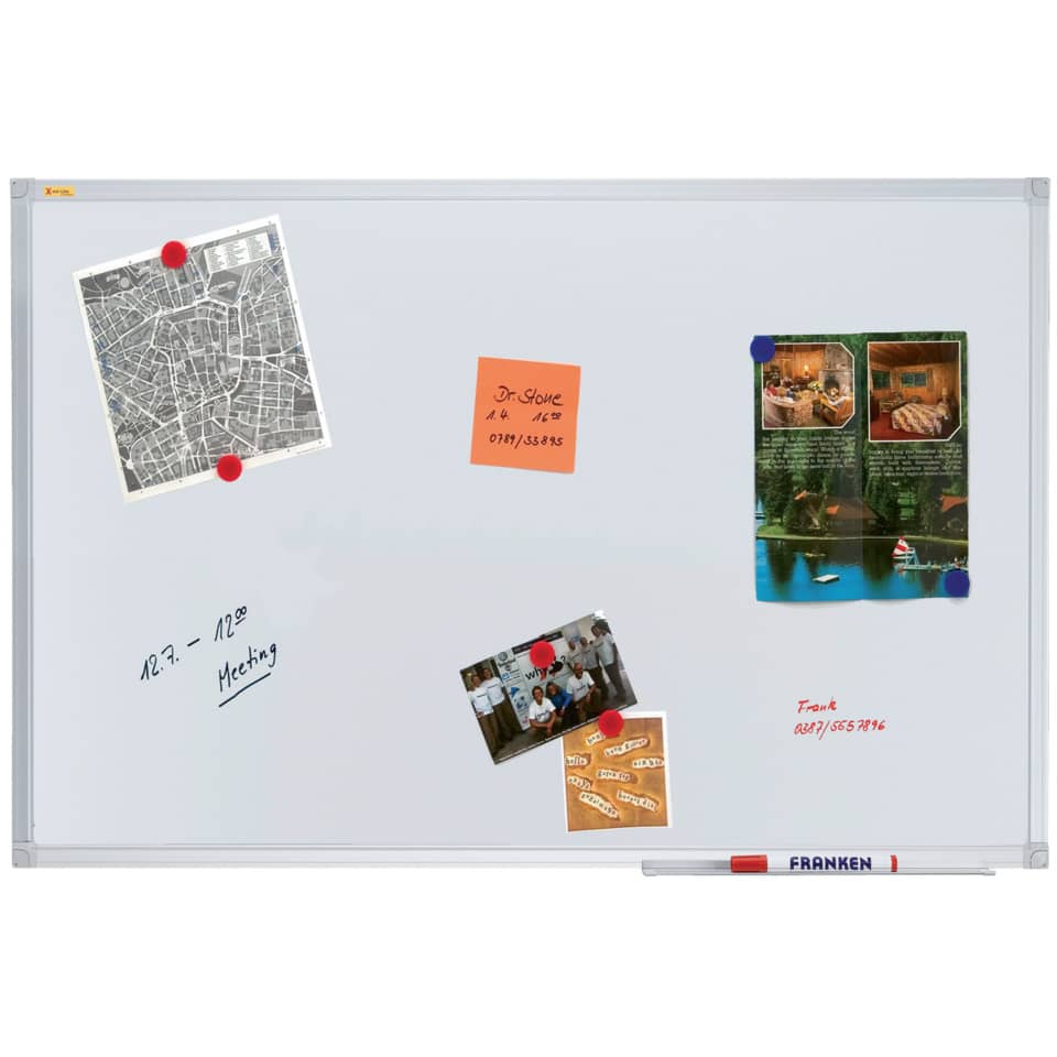X-tra!Line® Schreibtafel - 200 x 100 cm, magnetisch, weiß lackiert