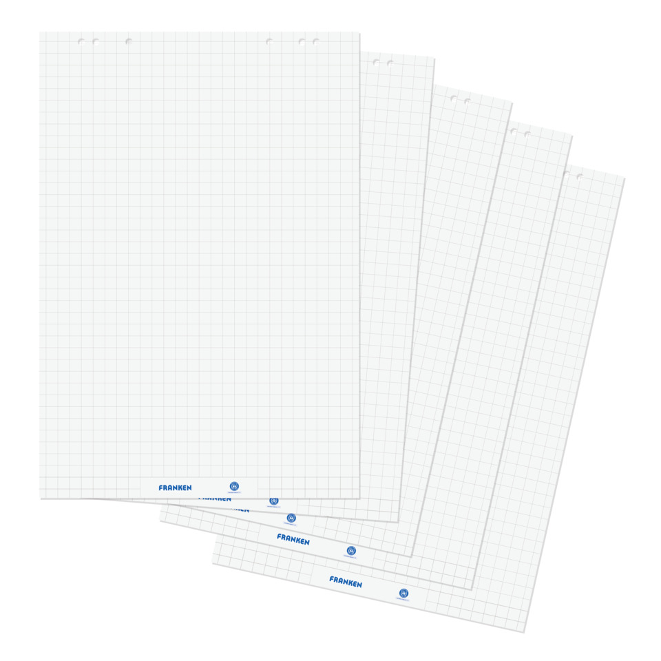 Flipchartblock U-Act!Line®, blanko/kariert, 680 x 990 mm, Recyclingpapier, 20 Blatt, weiß