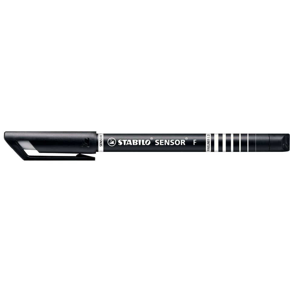 Fineliner mit gefederter Spitze - SENSOR F - fein - Einzelstift - schwarz