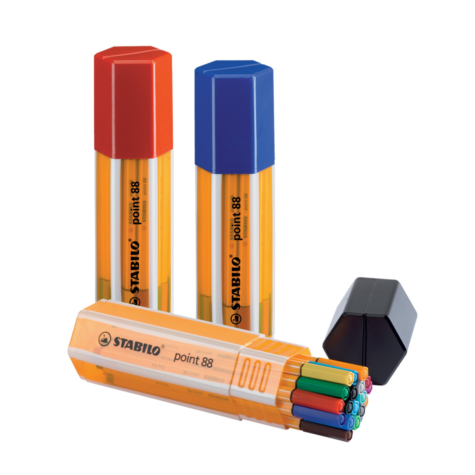 Fineliner point 88® Etui - 20er Big point Box zufällig in einer der 3 Farben  - mit 20 verschiedenen Farben