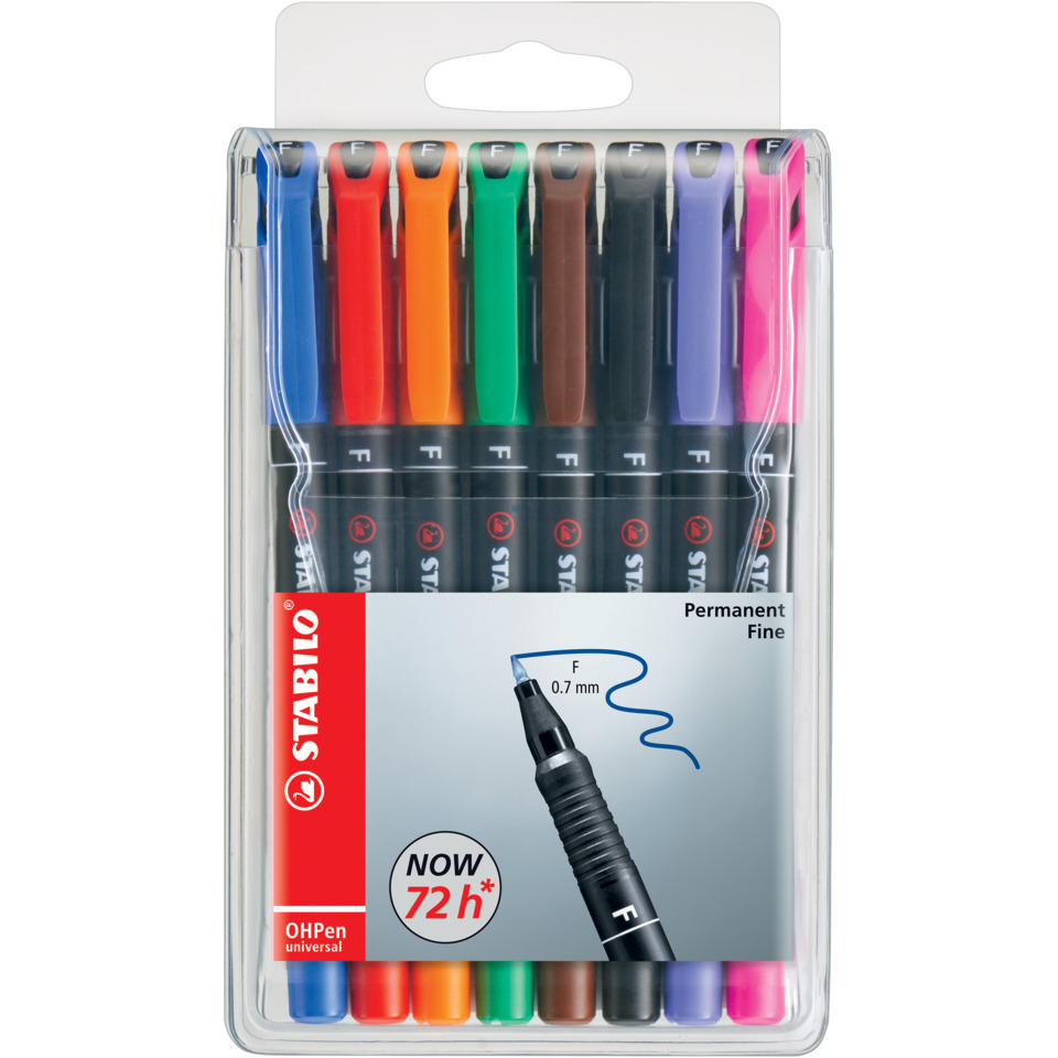 Folienstift - OHPen universal - permanent fein - 8er Pack - mit 8 verschiedenen Farben