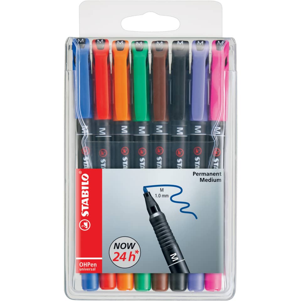 Folienstift - OHPen universal - permanent medium - 8er Pack - mit 8 verschiedenen Farben