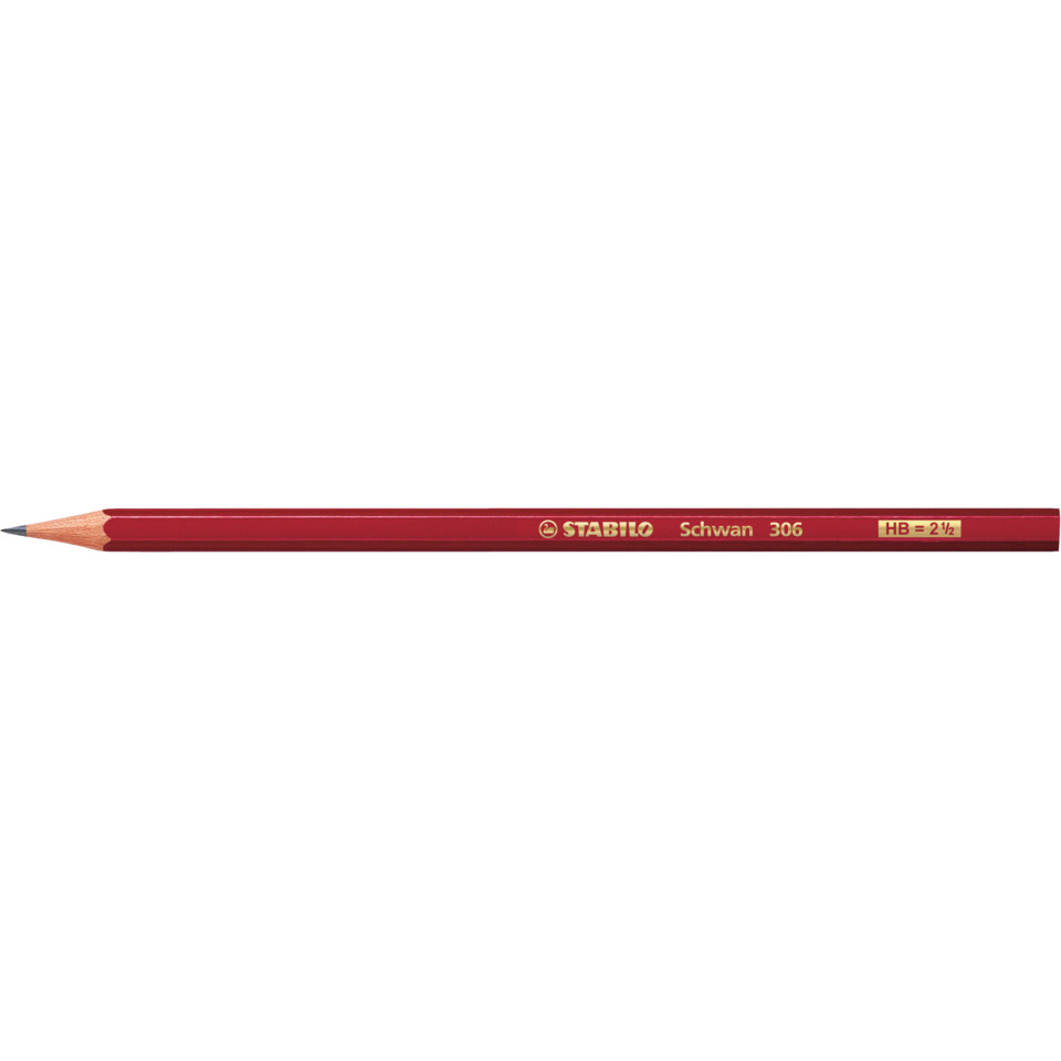 Bleistift - Schwan in rot - Einzelstift - Härtegrad HB