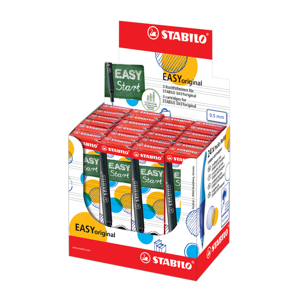 Tintenpatrone EASYoriginal - 0,5 mm, 3er Pack, Schreibfarbe schwarz