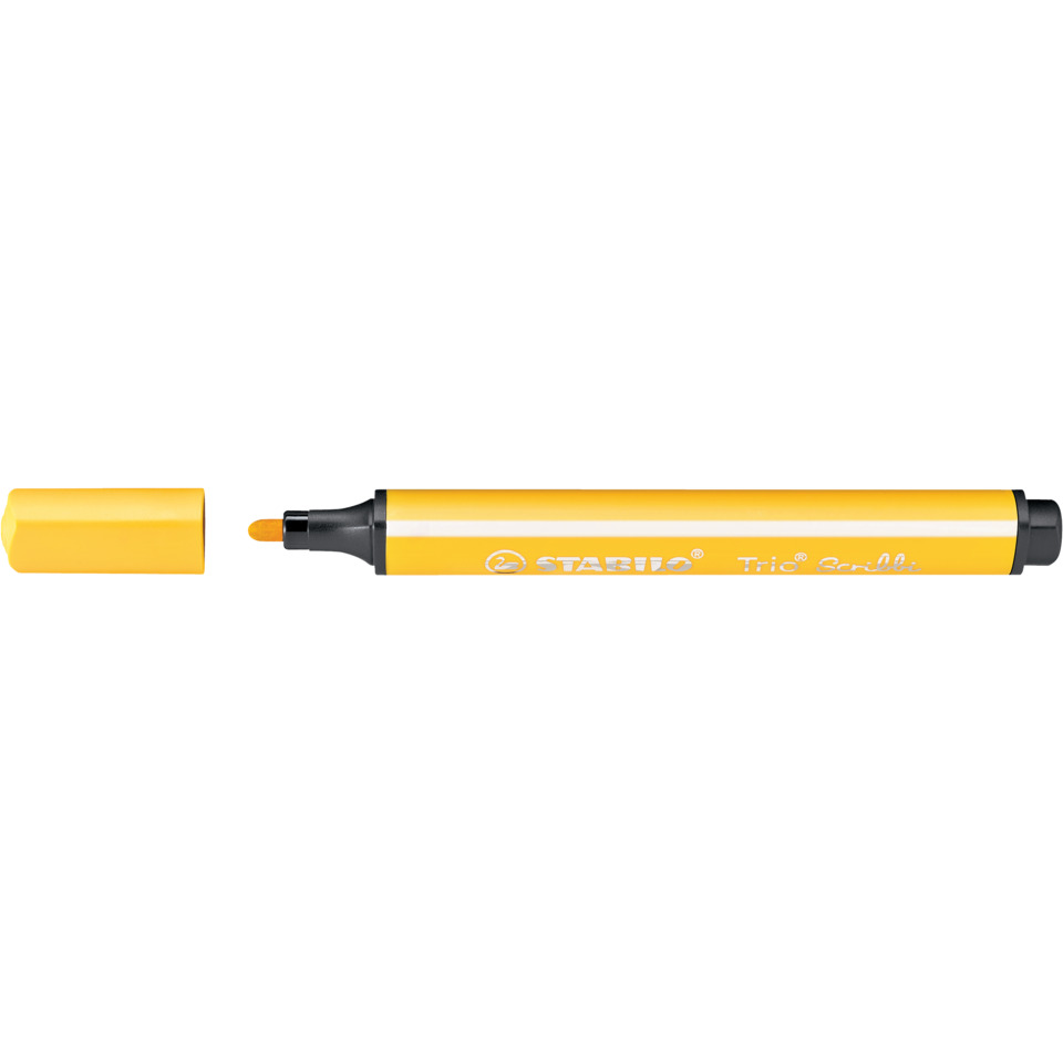 Gefederter Dreikant-Filzstift - Trio Scribbi - Einzelstift - gelb