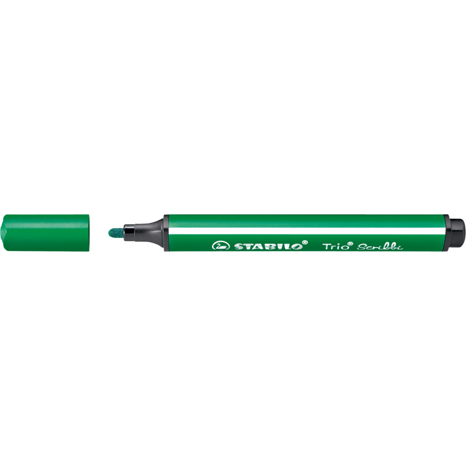 Gefederter Dreikant-Filzstift - Trio Scribbi - Einzelstift - grün