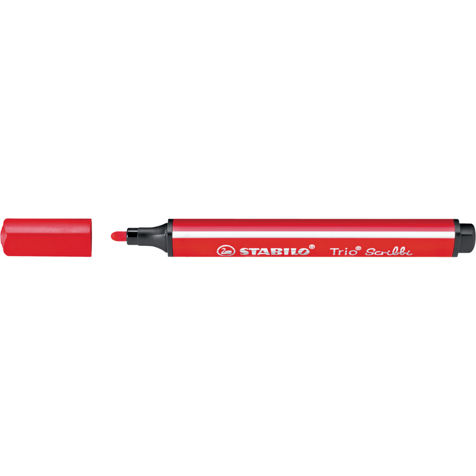 Gefederter Dreikant-Filzstift - Trio Scribbi - Einzelstift - rot
