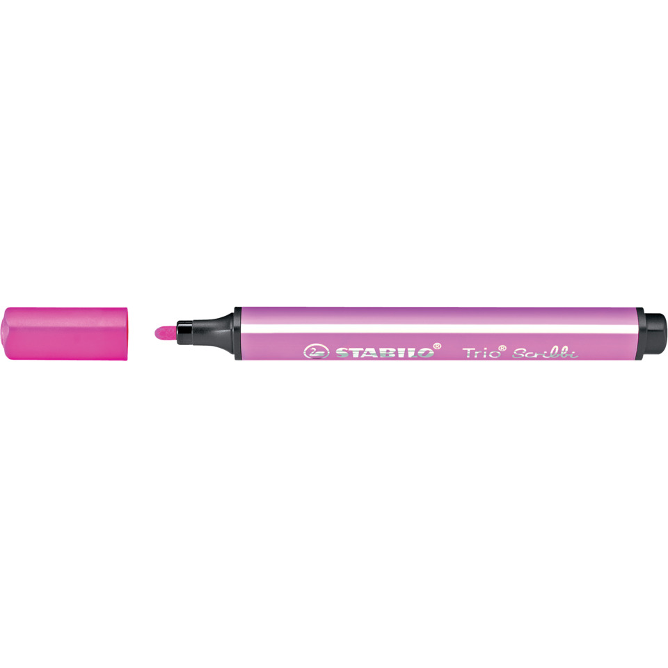 Gefederter Dreikant-Filzstift - Trio Scribbi - Einzelstift - rosa