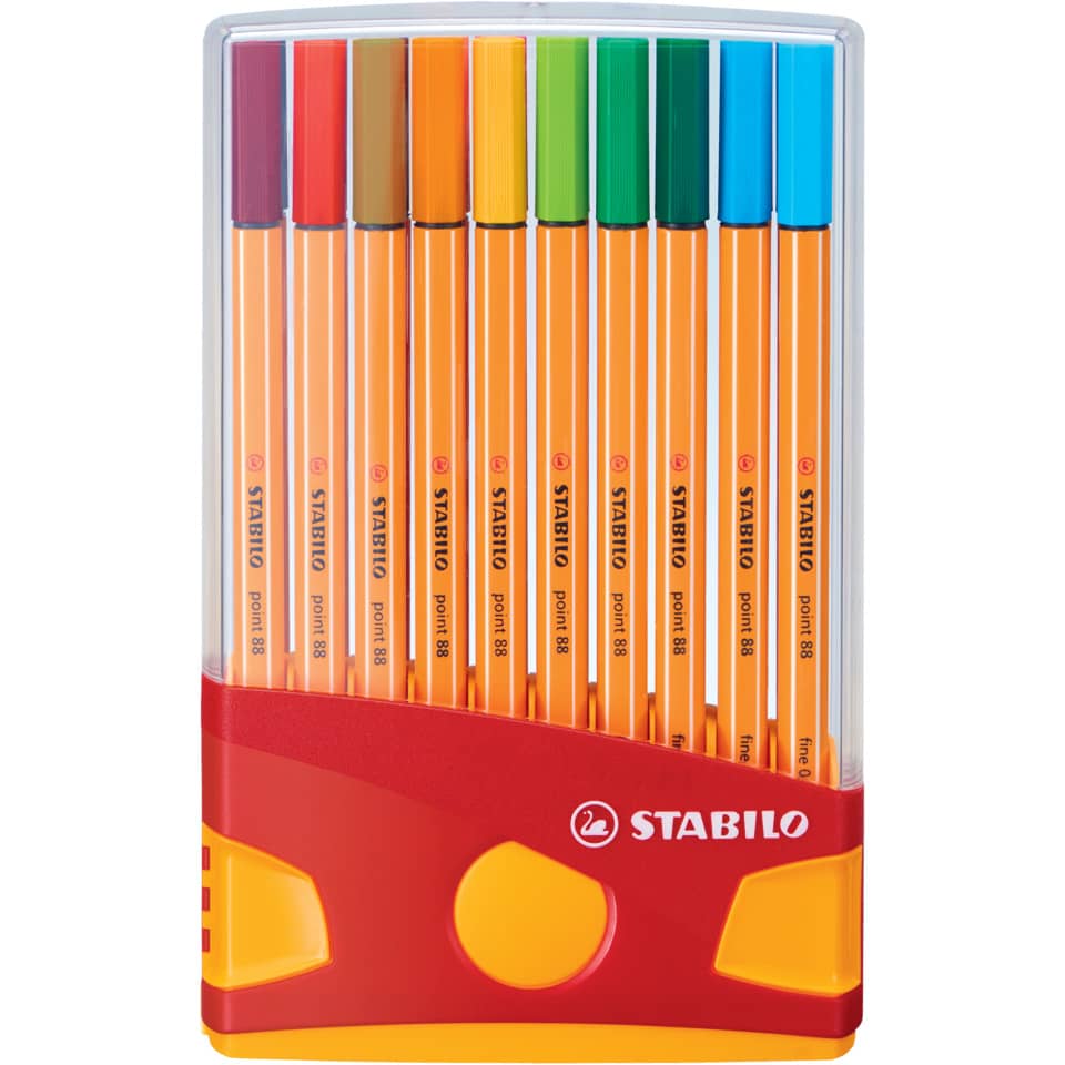 Fineliner point 88® Etui ColorParade - 20er Tischset in rot/orange- mit 20 verschiedenen Farben