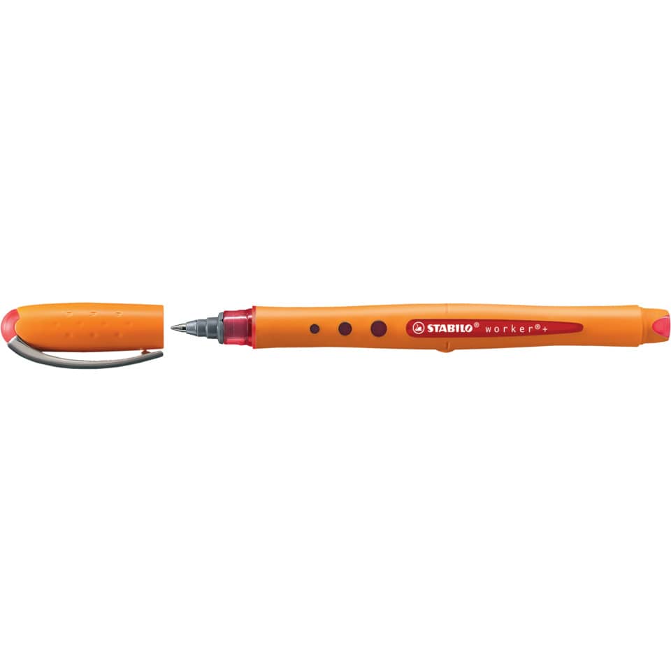 Tintenroller - worker+ - fein - Einzelstift - rot