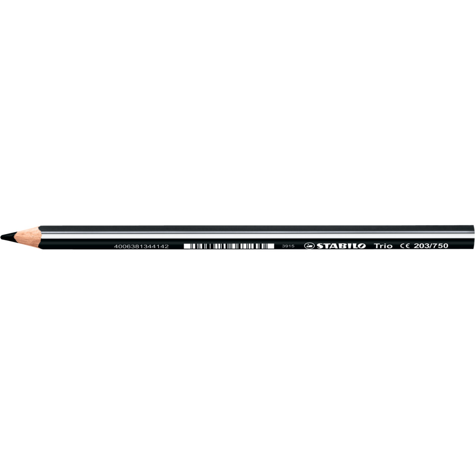 Dreikant-Buntstift - Trio dick - Einzelstift - schwarz