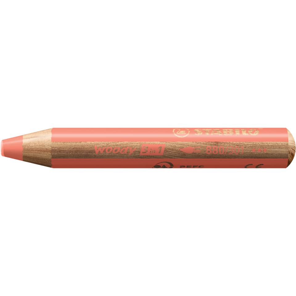 Multitalent-Stift woody 3 in 1 - pastellrot