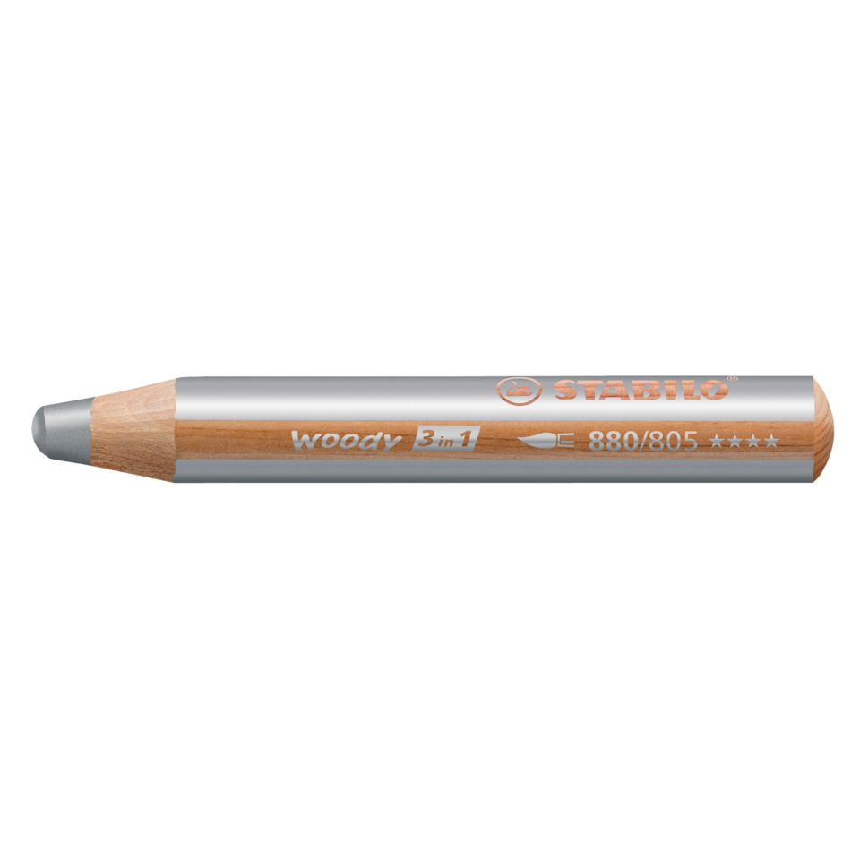 Multitalent-Stift woody 3 in 1 - silber