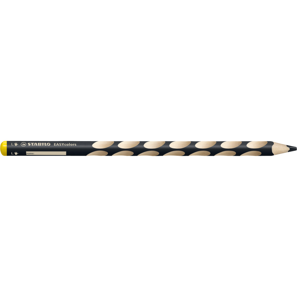 Ergonomischer Buntstift für Linkshänder - EASYcolors - Einzelstift - schwarz