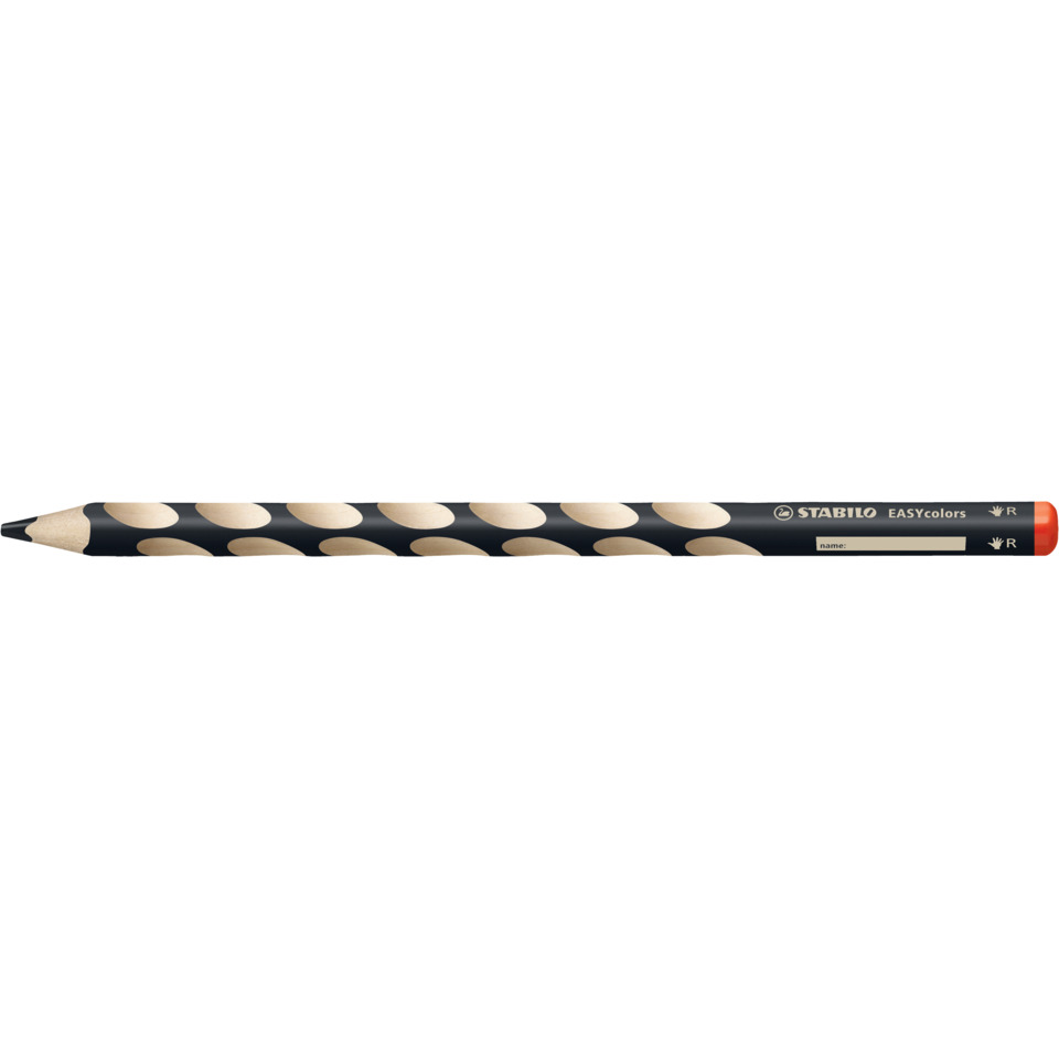 Ergonomischer Buntstift für Rechtshänder - EASYcolors - Einzelstift - schwarz