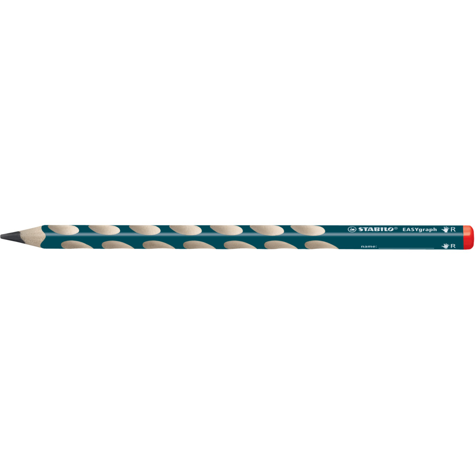 Ergonomischer Dreikant-Bleistift für Rechtshänder - EASYgraph in petrol - Einzelstift - Härtegrad HB