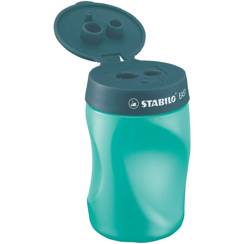 Ergonomischer Dosen-Spitzer für Linkshänder - EASYsharpener - 3 in 1 - petrol