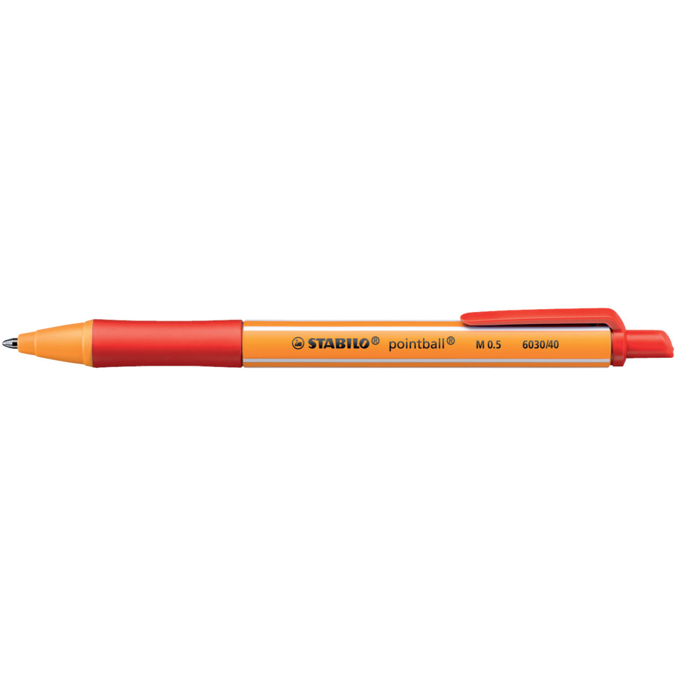 Kugelschreiber pointball® - 0,5 mm, Druckmechanik, rot