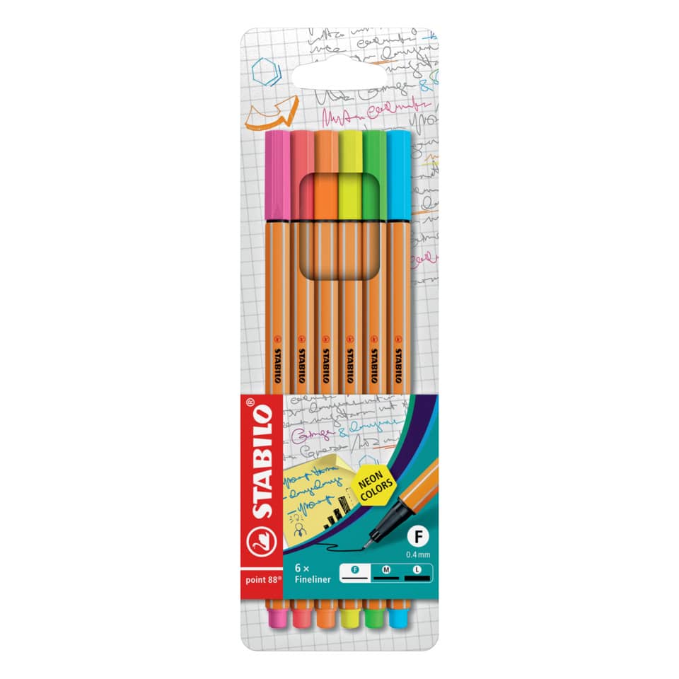 Fineliner point 88® Etui - 6er Pack - Neonfarben