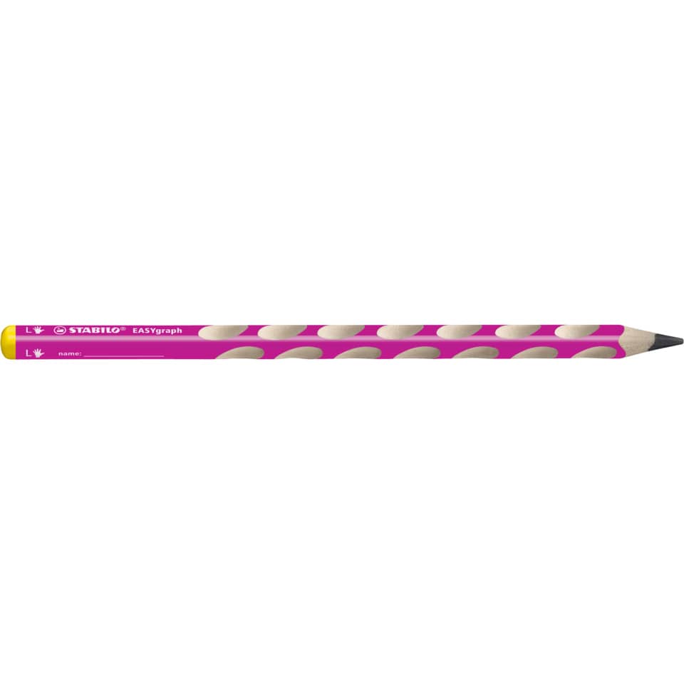 Ergonomischer Dreikant-Bleistift für Linkshänder - EASYgraph in pink - Einzelstift - Härtegrad HB