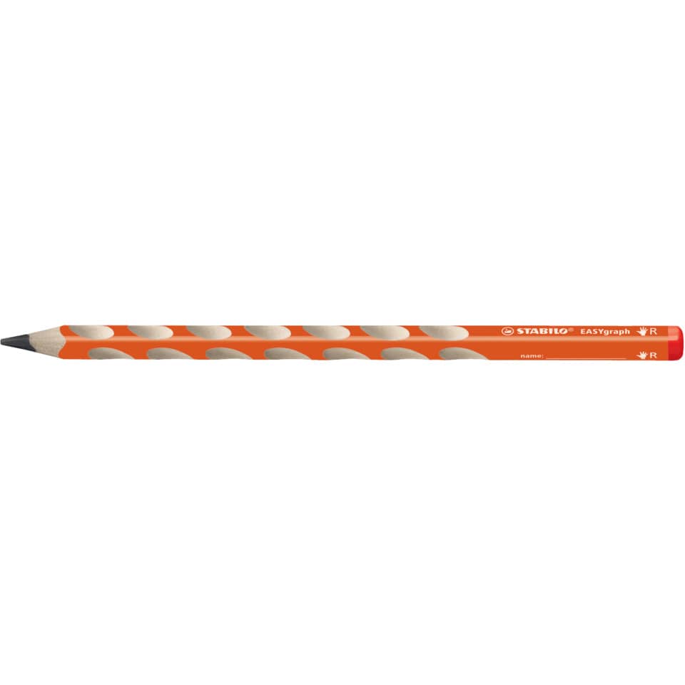 Ergonomischer Dreikant-Bleistift für Rechtshänder - EASYgraph in orange - Einzelstift - Härtegrad HB