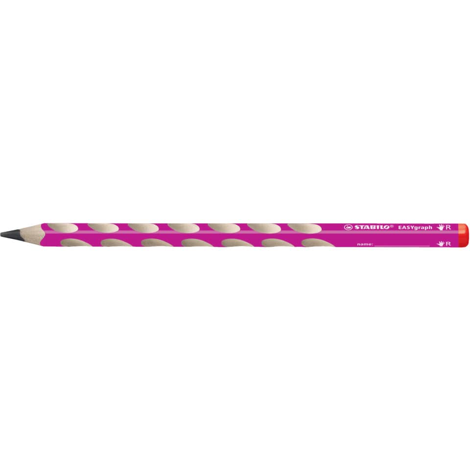Ergonomischer Dreikant-Bleistift für Rechtshänder - EASYgraph in pink - Einzelstift - Härtegrad HB