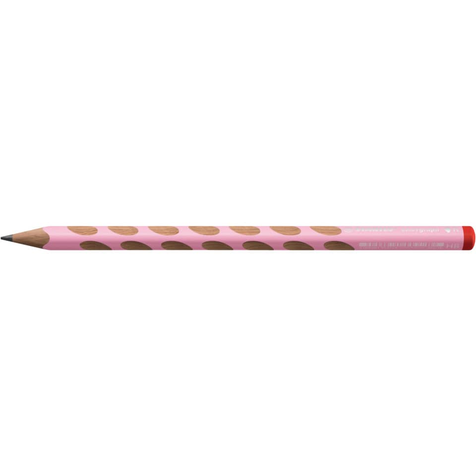 Ergonomischer Dreikant-Bleistift für Rechtshänder - EASYgraph in pastellpink - Einzelstift - Härtegrad HB
