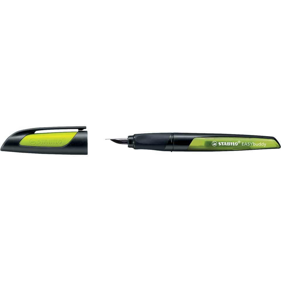Schulfüller EASYbuddy® - Linkshänder Feder L, schwarz/limette, inkl. Standardpatrone