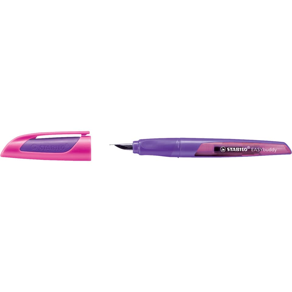 Schulfüller EASYbuddy® - Linkshänder Feder L, lila/magenta, inkl. Standardpatrone