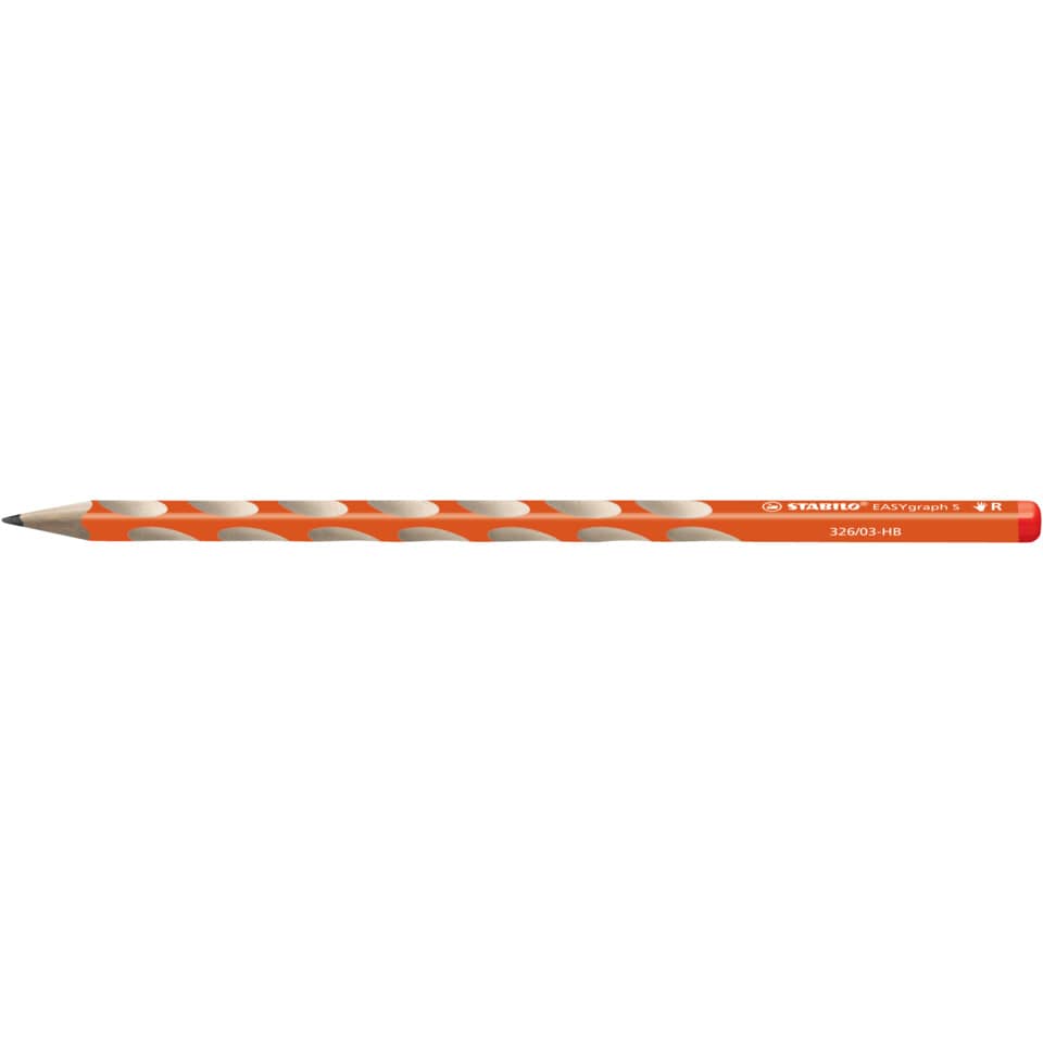 Schmaler Dreikant-Bleistift für Rechtshänder - EASYgraph S in orange - Einzelstift - Härtegrad HB