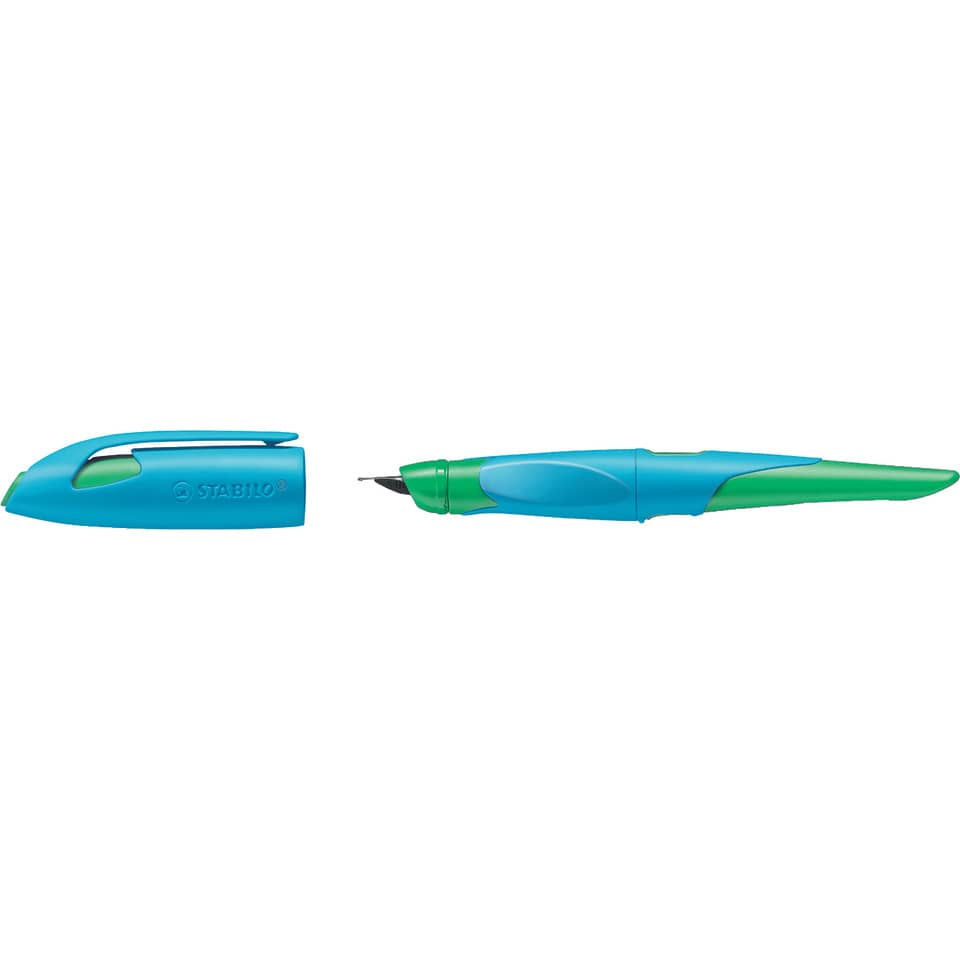 Schulfüller EASYbirdy® - Rechtshänder Feder A, himmelblau/grasgrün, inkl. Patrone
