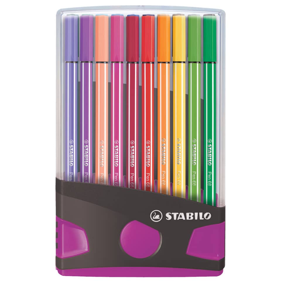 Premium-Filzstift - Pen 68 ColorParade - 20er Tischset in anthrazit/pink - mit 20 verschiedenen Farben
