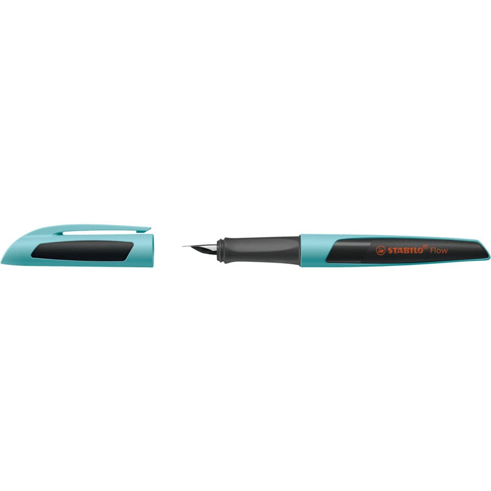 Füller - Flow SPORTY in hellblau/schwarz - Einzelstift - inklusive Patrone