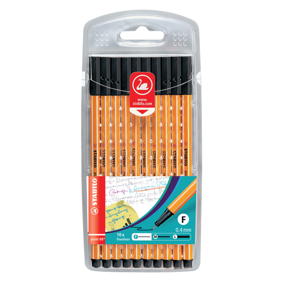 Fineliner point 88® Etui - 10er Pack - schwarz