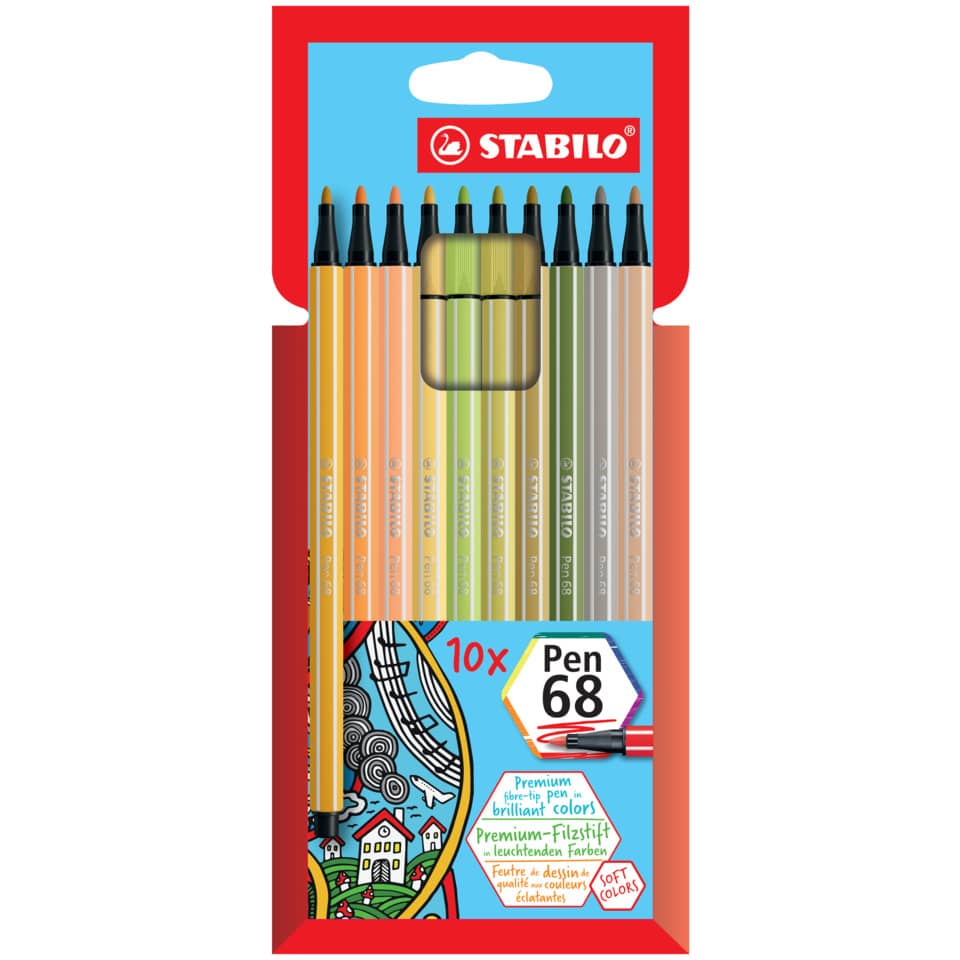 Premium-Filzstift - Pen 68 - 10er Pack - mit 10verschiedenen Farben