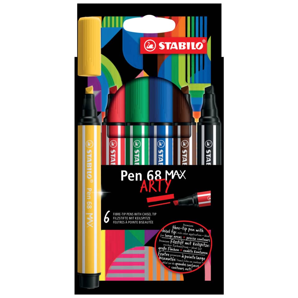 Premium-Filzstift Pen 68 MAX Etui ARTY- 6 Stück sortiert