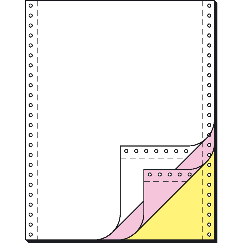 DIN-Computerpapier, 3fach, 12"x240 mm (A4 hoch), SD, längsperforiert, 600 Sätze