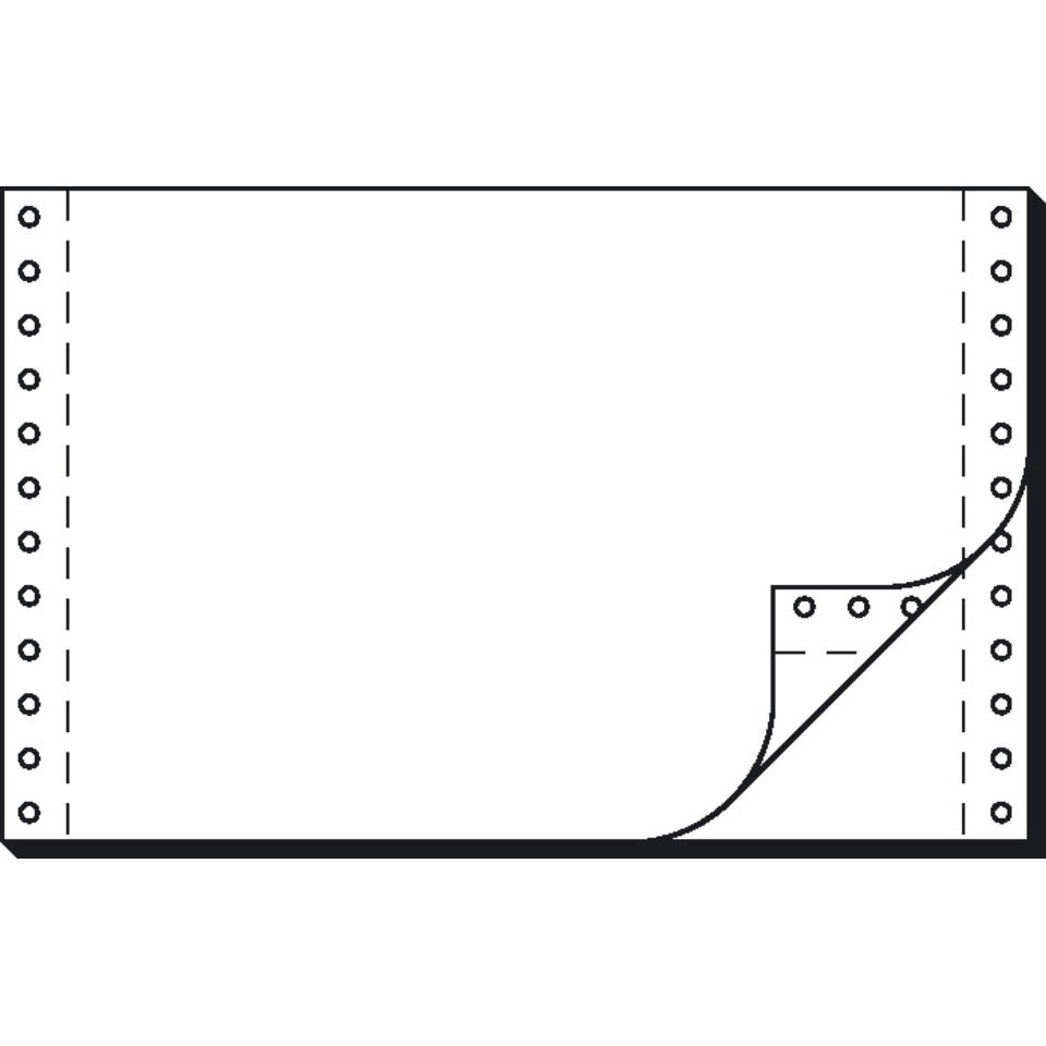 DIN-Computerpapier, 2fach, 6"x240 mm (A5 quer), SD, längsperforiert, 2000 Sätze