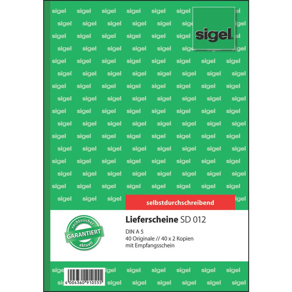 Lieferscheine mit Empfangsschein - A5, 1., 2. und 3. Blatt bedruckt, SD, MP, 3 x 40 Blatt