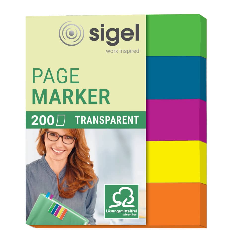 Page Marker Folie - 50 x 12 mm, sortiert, 5x 20 Streifen