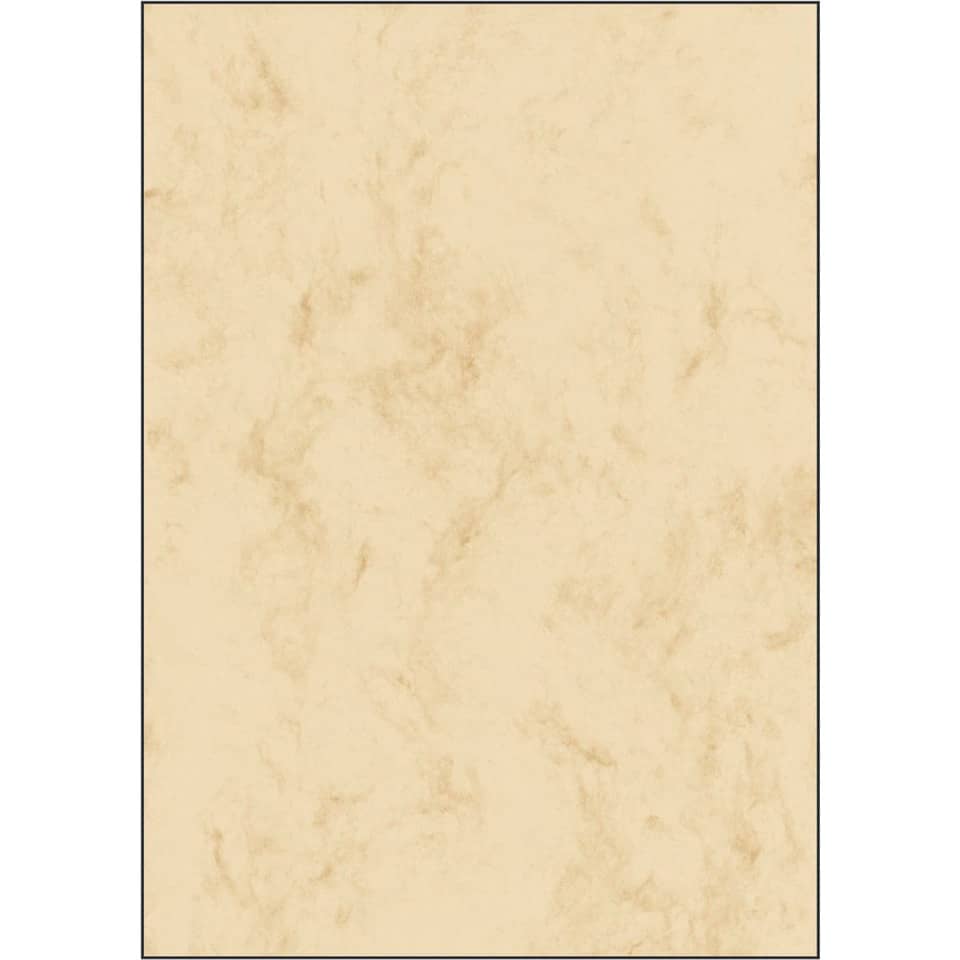 Marmor-Papier, beige, A4, 90 g/qm, 25 Blatt