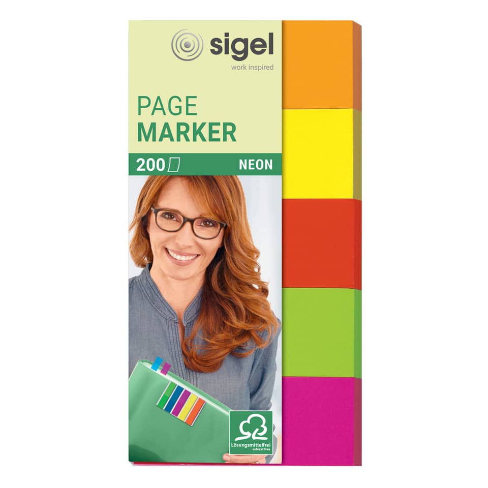 Page Marker Neon - 50 x 20 mm, sortiert, 5x 40 Streifen