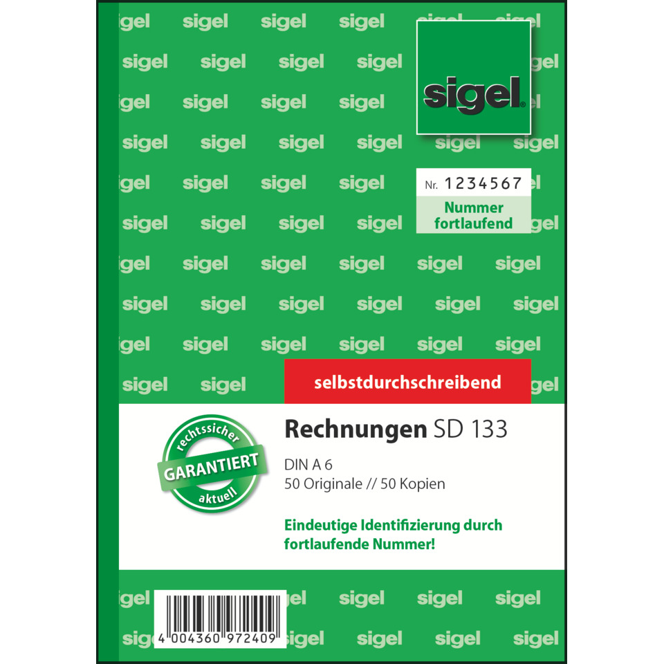 Rechnungen, mit fortlaufender Nummerierung - A6, 1. und 2. Blatt bedruckt, SD, 2 x 50 Blatt