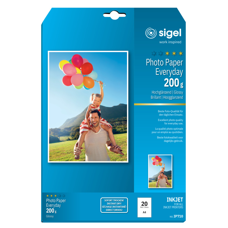 Inkjet Fotopapier Everyday - A4, hochglänzend, 200 g/qm, 20 Blatt